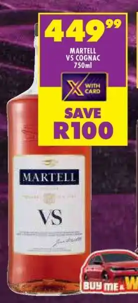 Shoprite Martell VS Cognac 750ml offer