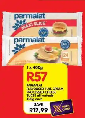 Shoprite PARMALAT FLAVOURED FULL CREAM PROCESSED CHEESE SLICES all variants 400g each offer
