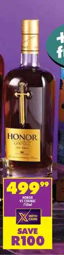Shoprite Honor VS Cognac 750ml offer