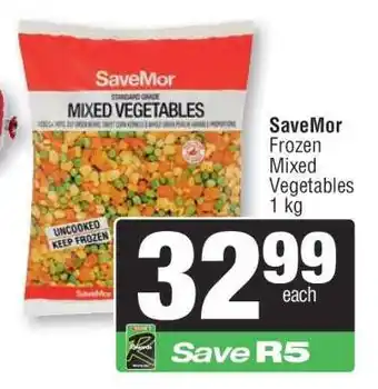 Spar SaveMor Frozen Mixed Vegetables 1 kg offer