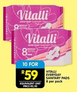 Shoprite VITALLI EVERYDAY SANITARY PADS offer