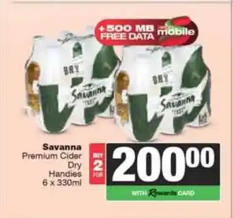 Spar Tops Savanna Premium Cider Dry Handies offer