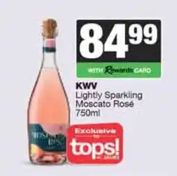 Spar Tops KWV Lightly Sparkling Moscato Rosé offer