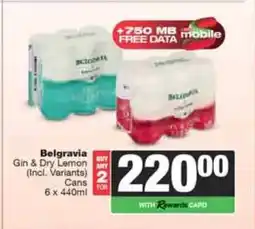 Spar Tops Belgravia Gin & Dry Lemon offer