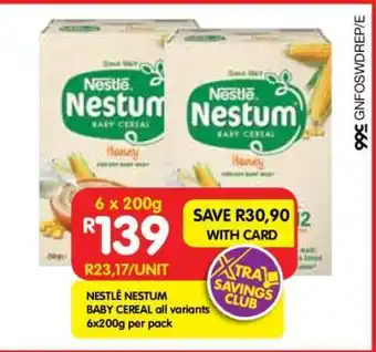 Shoprite NESTLÉ NESTUM BABY CEREAL all variants 6x200g per pack offer