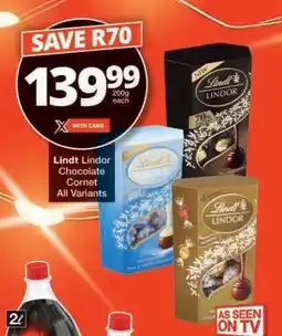 Checkers Lindt Lindor Chocolate Cornet offer