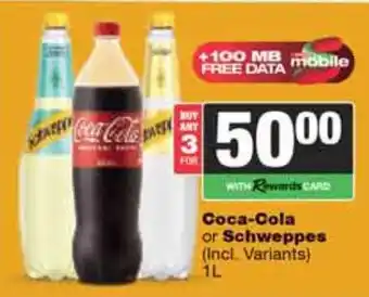 Spar Tops Coca-Cola or Schweppes offer