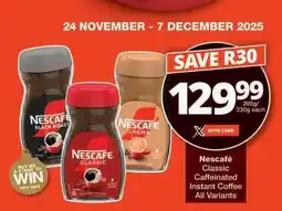Checkers Nescafé Classic Caffeinated Instant Coffee offer
