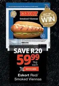Checkers ESKORT RED/SMOKED VIENNAS offer