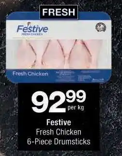 Checkers Festive Fresh Chicken 6-Piece Drumsticks offer