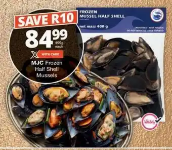 Checkers MJC Frozen Half Shell Mussels offer