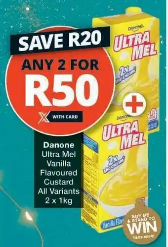 Checkers Danone Ultra Mel Vanilla Flavoured Custard offer
