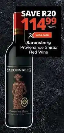 Checkers Saronsberg Provenance Shiraz Red Wine offer