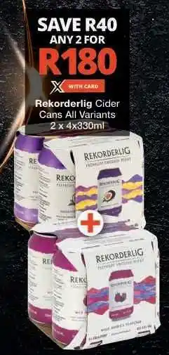 Checkers Rekorderlig Cider Cans offer