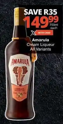 Checkers AMARULA Cream Liqueur offer