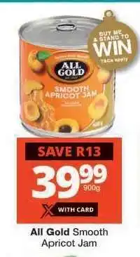 Checkers ALL GOLD SMOOTH APRICOT JAM offer
