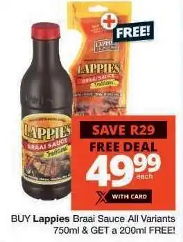 Checkers Lappies Braai Sauce offer