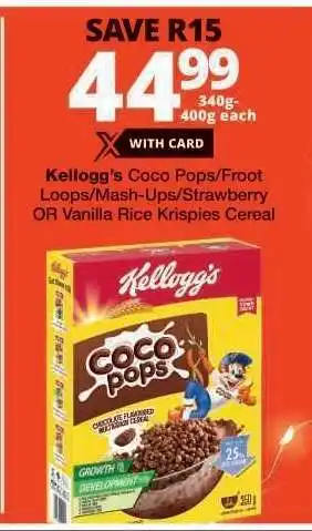 Checkers Kellogg's Cereal offer