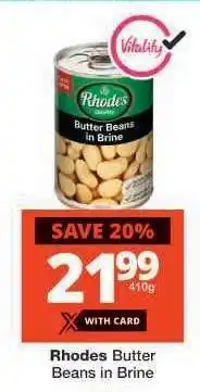 Checkers RHODES Butter Beans in Brine offer