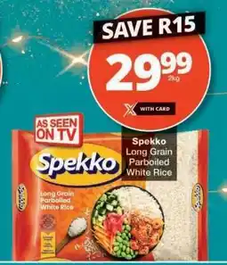 Checkers SPEKKO LONG GRAIN PARBOILED WHITE RICE offer