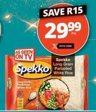 Checkers SPEKKO LONG GRAIN PARBOILED WHITE RICE offer