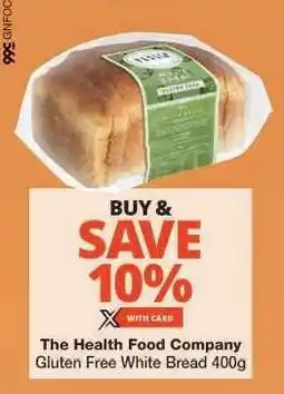 Checkers The Health Food Company Gluten Free White Bread 400g offer
