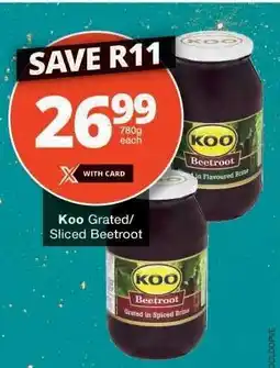 Checkers KOO Grated/Sliced Beetroot offer