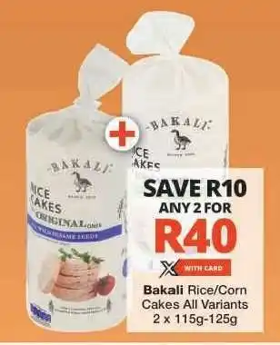 Checkers Bakali Rice/Corn Cakes offer