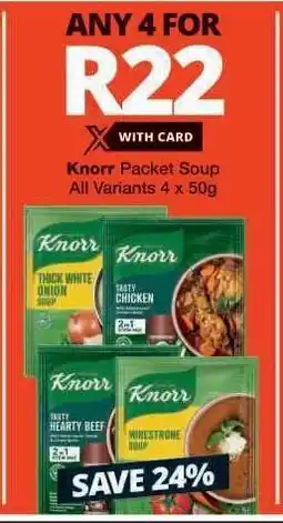 Checkers Knorr Packet Soup offer