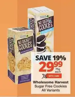 Checkers Wholesome Harvest Sugar Free Cookies offer