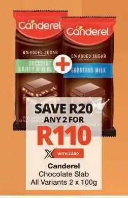 Checkers Canderel Chocolate Slab offer