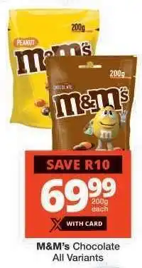 Checkers M&M's Chocolate offer
