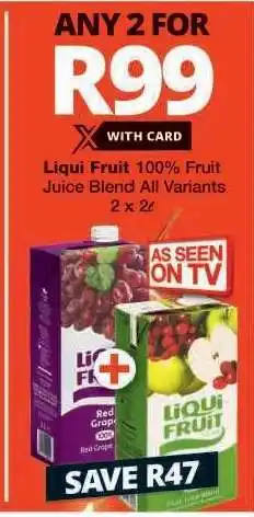 Checkers Liqui Fruit 100 % Fruit Juice Blend offer