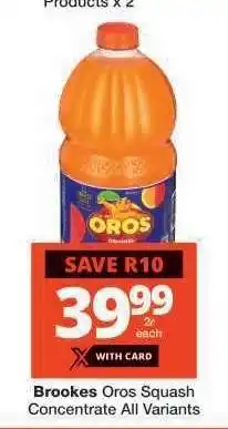 Checkers BROOKES OROS SQUASH CONCENTRATE all variants offer