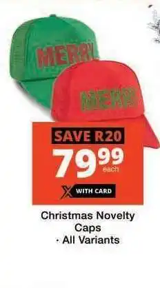 Checkers Christmas Novelty Caps offer