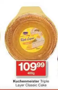 Checkers Kuchenmeister Triple Layer Classic Cake offer