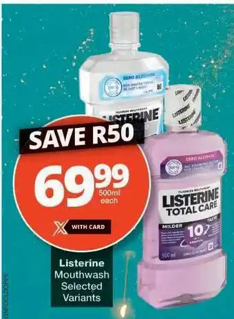 Checkers LISTERINE MOUTHWASH offer