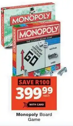 Checkers Monopoly Board Game offer