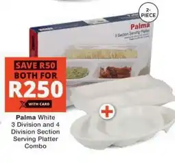 Checkers Palma White 3 Division and 4 Division Section Serving Platter Combo offer