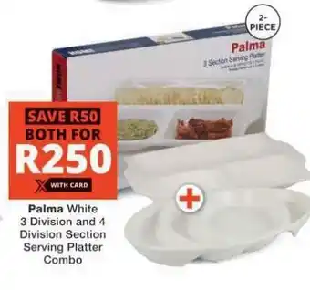 Checkers Palma White 3 Division and 4 Division Section Serving Platter Combo offer