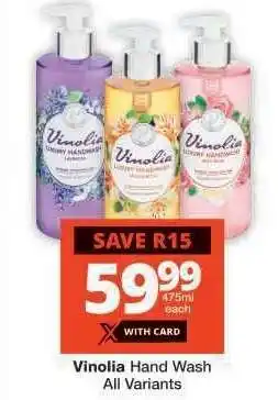 Checkers Vinolia Hand Wash offer