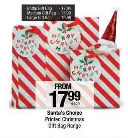 Checkers Santa's Choice Printed Christmas Gift Bag Range offer