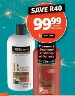 Checkers TRESEMME SHAMPOO/CONDITIONER offer