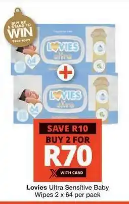 Checkers Lovies Ultra Sensitive Baby Wipes offer