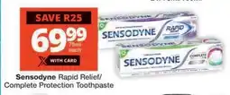 Checkers Sensodyne Rapid Relief/Complete Protection Toothpaste offer