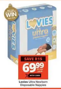 Checkers Lovies Ultra Newborn Disposable Nappies offer