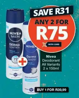 Checkers Nivea Deodorant offer