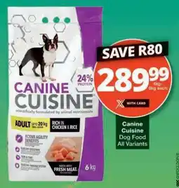 Checkers CANINE CUISINE Dog Food offer