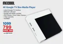 Incredible Connection Mecool 4K Google TV Box-Media Player offer