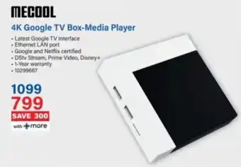 Incredible Connection Mecool 4K Google TV Box-Media Player offer